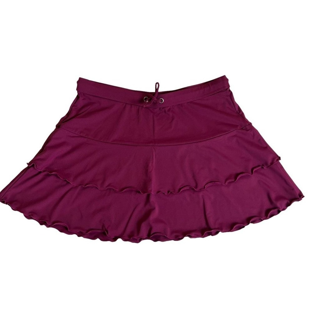 Athleta Woman size Small Ruffle Tiered Tennis Skirt UNLINED Coquette Tenniscore - Picture 2 of 8